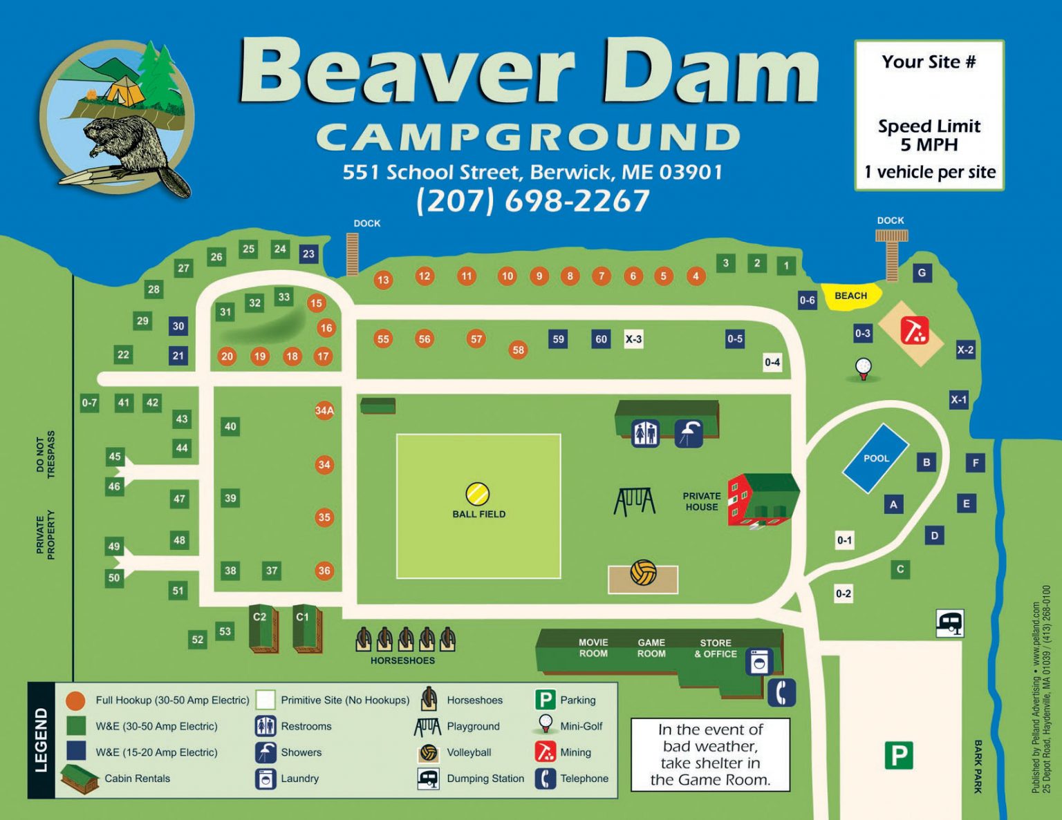 Map of Beaver Dam Campground | RV Camping In Berwick, ME